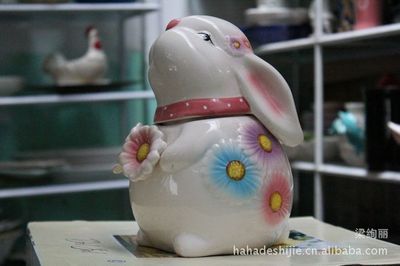 批發供應陶瓷工藝品 窯變釉小白兔擺件MG2305